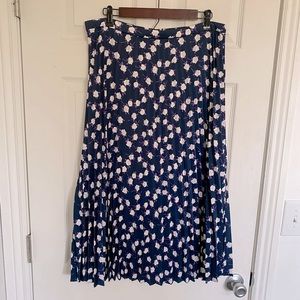 J. Crew floral pleated midi skirt